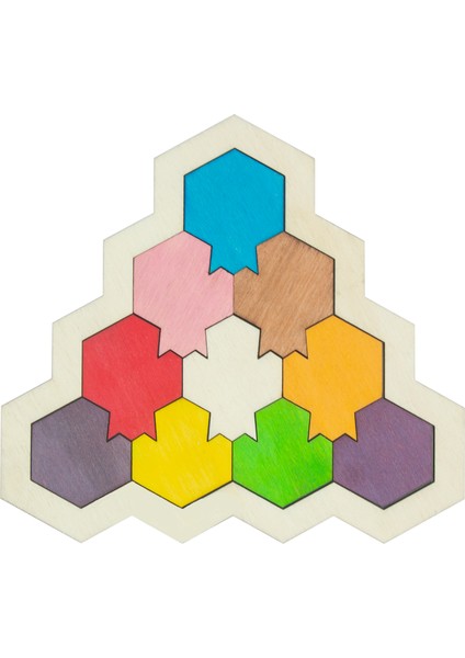 Ahşap Nar Figürlü 10 Parçalı Puzzle