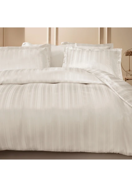 Bedding Shelly Çift Kişilik Xl Bambu Saten Nevresim Takımı - Bej