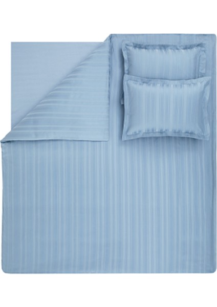 Bedding Shelly Çift Kişilik Xl Bambu Saten Nevresim Takımı - Indigo