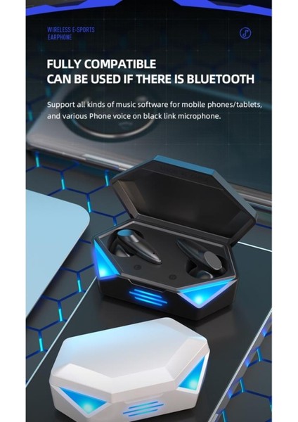 Oyuncu Kulaklığı Kablosuz Kulakiçi Rgb Işıklı Çift Mikrofonlu 3 Modlu Bluetooth 5.2 G20