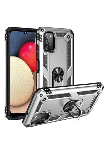 Samsung Galaxy A03S Kılıf Vega Tank Sert Yüzüklü Standlı Dayanıklı Kapak