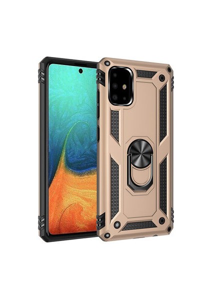 Samsung Galaxy A71 Kılıf Vega Tank Sert Yüzüklü Standlı Dayanıklı Kapak