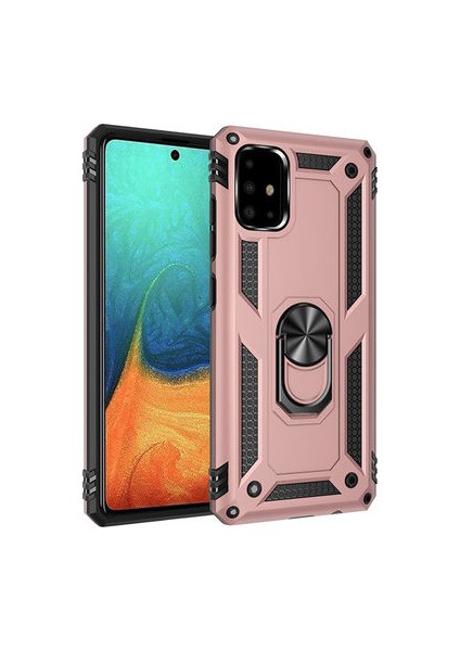 Samsung Galaxy A71 Kılıf Vega Tank Sert Yüzüklü Standlı Dayanıklı Kapak