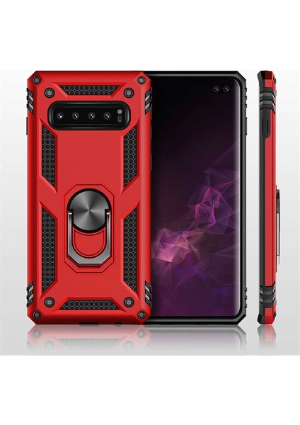 Samsung Galaxy S10 Plus Kılıf Vega Tank Sert Yüzüklü Standlı Dayanıklı Kapak fiyatları