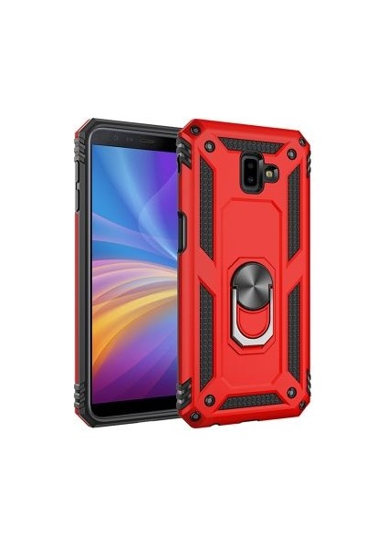 Samsung Galaxy J6 Plus Kılıf Vega Tank Sert Yüzüklü Standlı Dayanıklı Kapak