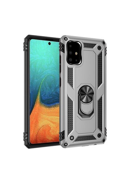 Samsung Galaxy A71 Kılıf Vega Tank Sert Yüzüklü Standlı Dayanıklı Kapak