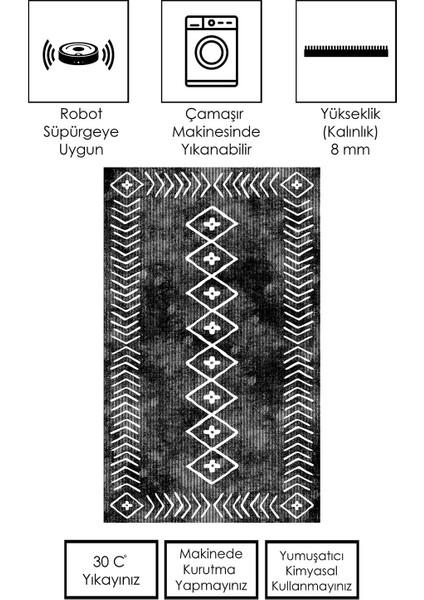 Makinede Yıkanabilir Kaymaz Taban Leke Tutmaz Salon Halısı Mutfak Halısı Ve Yolluk