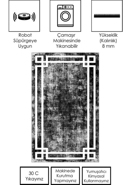 Makinede Yıkanabilir Kaymaz Taban Leke Tutmaz Salon Halısı Mutfak Halısı Ve Yolluk