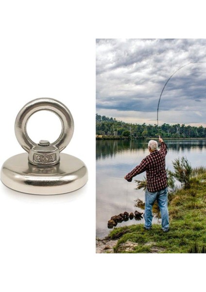 Güçlü Halkalı Neodyum Pot Mıknatıs 42MM Çap, Kanca Kurtarma Mıknatısı Magnet Fishing + 15 M Halat indirimleri