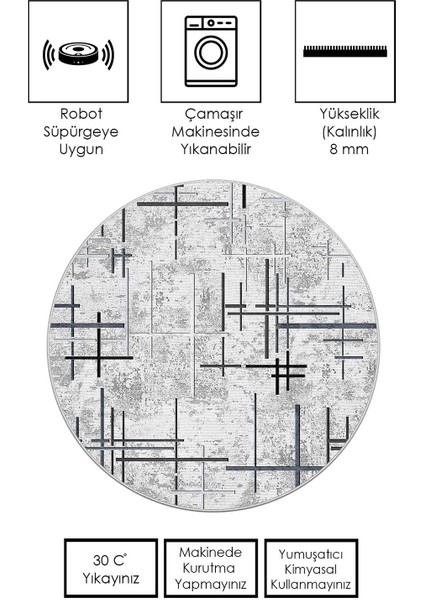 Makinede Yıkanabilir Kaymaz Taban Leke Tutmaz Yuvarlak Salon Halısı Mutfak Halısı Ve Yolluk