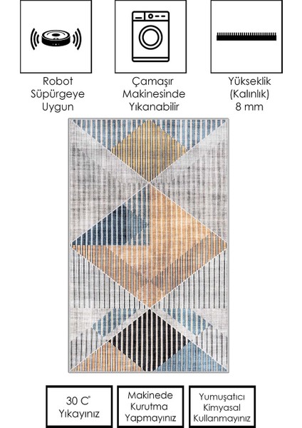 Makinede Yıkanabilir Kaymaz Taban Leke Tutmaz Salon Halısı Mutfak Halısı Ve Yolluk