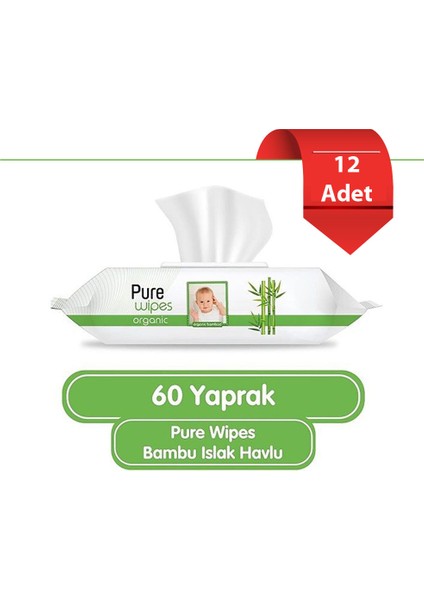 Organik Bambu Özlü Islak Havlu 12×60 (720 Yaprak)