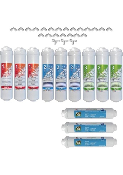Kapalı Kasa Su Arıtma Cihazı Filtresi Inline 2 Yıllık Bakım Seti (MEMBRANSIZ SET)