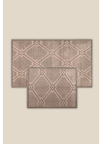 Marta Doğal Pamuklu 2'li Banyo Kilim Seti