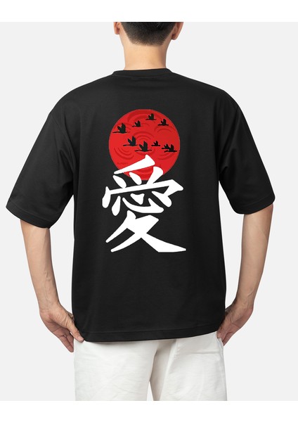 Wedday Naruto Gaara Kanji Oversize Pamuklu T-Shirt WEDS14 fiyatları