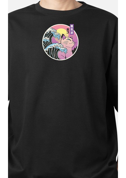 Wedday Japon Kedi Oversize Pamuklu T-Shirt WEDS13 fiyatları