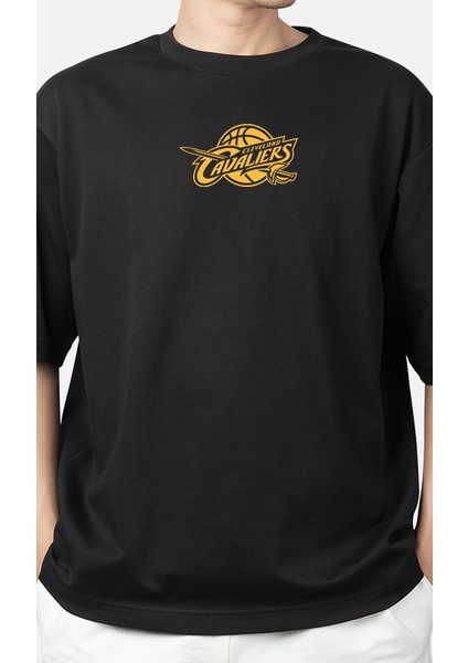 Wedday Siyah Cavaliers Nba Basketbol Oversize Pamuklu T-Shirt We fiyatları