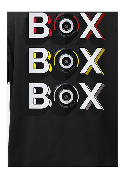 Box Baskılı Oversize Tişort