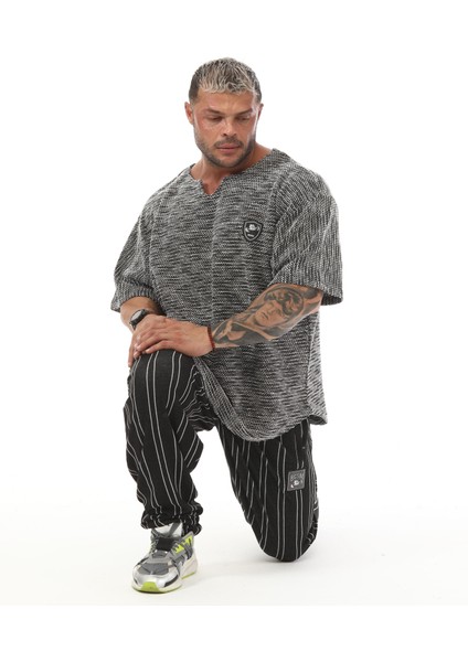 Oversize T-Shirt Örgü Dokulu Antrenman Üstü Bgsm 3323
