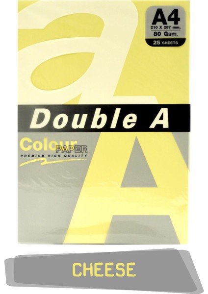 Double A Renkli Fotokopi Kağıdı 25 Li A4 80 gr Cheese