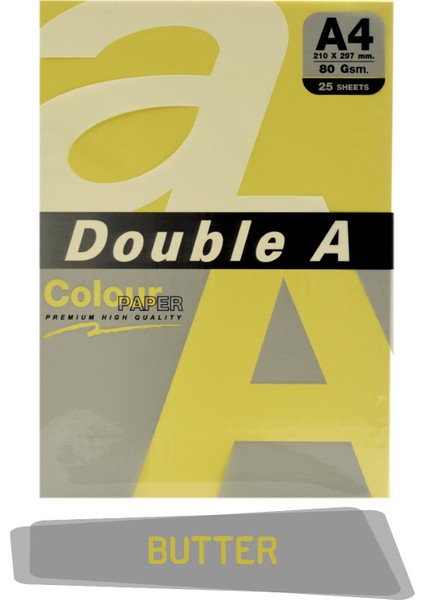 Double A Renkli Fotokopi Kağıdı 25 Li A4 80 gr Butter