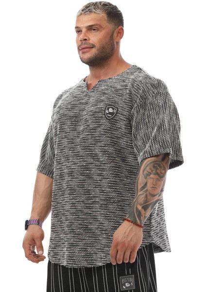 Oversize T-Shirt Örgü Dokulu Antrenman Üstü Bgsm 3323 modelleri