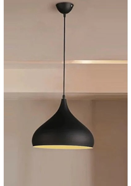 Modern2 Siyah Oda,mutfak,cafeler Için Tekli Metal Sarkıt Avize