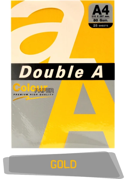 Double A Renkli Fotokopi Kağıdı 25 Li A4 80 gr Gold