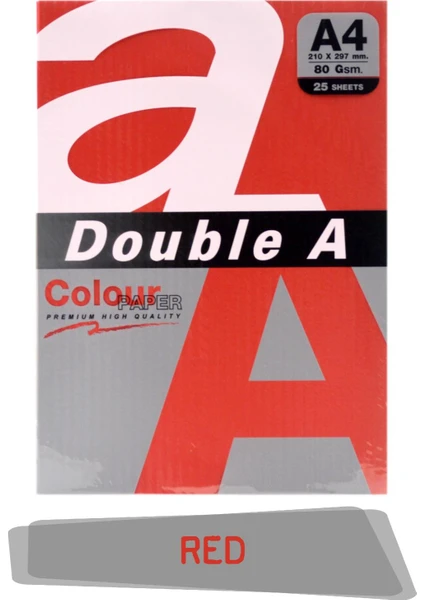 Double A Renkli Fotokopi Kağıdı 25 Li A4 80 gr Red