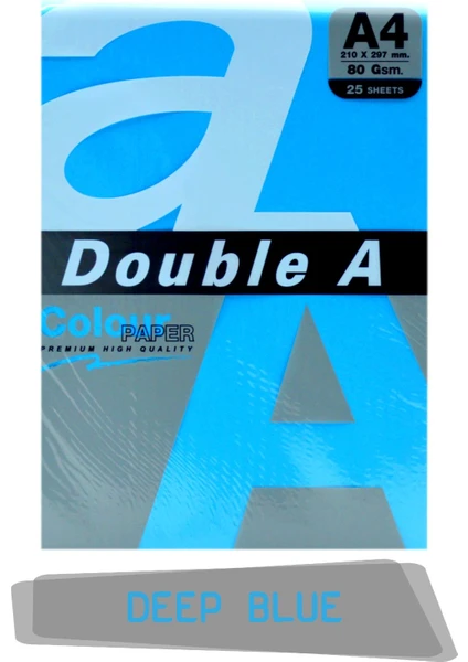 Double A Renkli Fotokopi Kağıdı 25 Li A4 80 gr Deep Blue