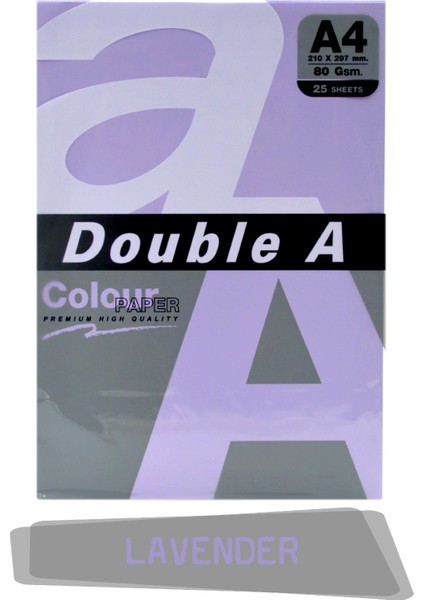 Double A Renkli Fotokopi Kağıdı 25 Li A4 80 gr Lavender