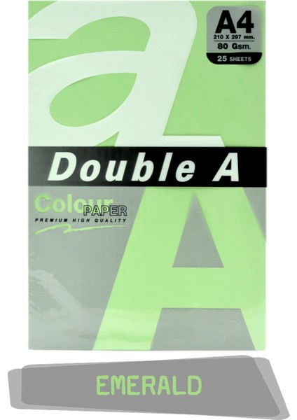 Double A Renkli Fotokopi Kağıdı 25 Li A4 80 gr Emerald