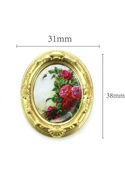 1/12 Dollhouse Minyatür Çerçeveli Çiçek Resim Resim Dekorasyonu fırsatları