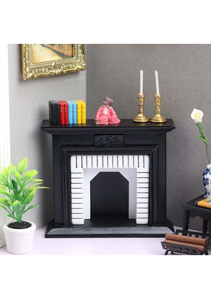 1/12 Ölçekli Bebek Evi Minyatür Şömine Bebek Evi Dekorasyonu Küçük ve Beyaz fiyatları