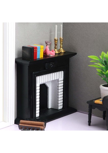 1/12 Ölçekli Bebek Evi Minyatür Şömine Bebek Evi Dekorasyonu Küçük ve Beyaz modelleri