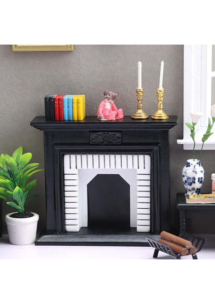 1/12 Ölçekli Bebek Evi Minyatür Şömine Bebek Evi Dekorasyonu Küçük ve Beyaz indirimleri