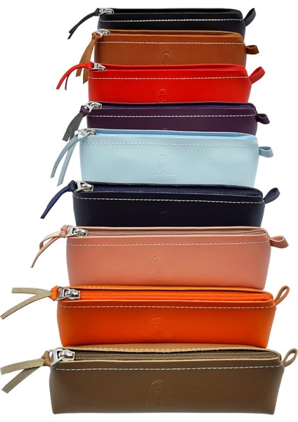 Mona Lisa Yumuşak Deri Şık Üçgen Kalemlik Siyah modelleri