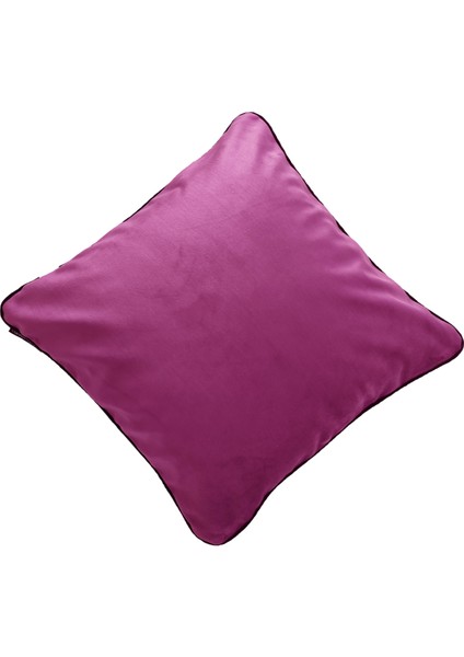 Biyeli Kırlent Yastık Kılıfı Lila 44 x 44 cm