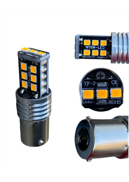 Tek Duy 15 LED Stop,sinyal, Geri Vites Ampulü 93 Tip turuncu