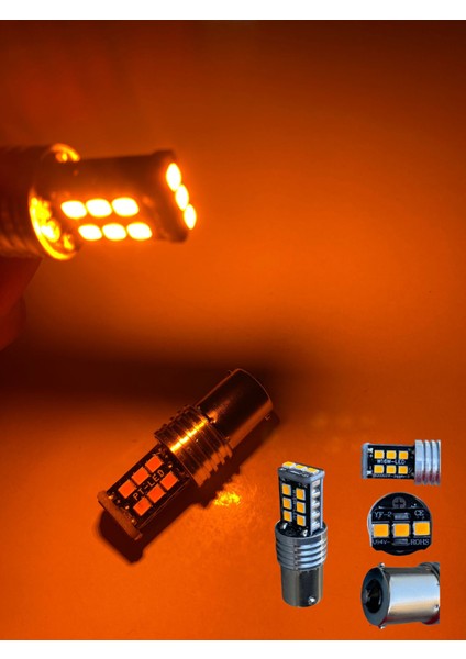 Tek Duy 15 LED Stop,sinyal, Geri Vites Ampulü 93 Tip turuncu