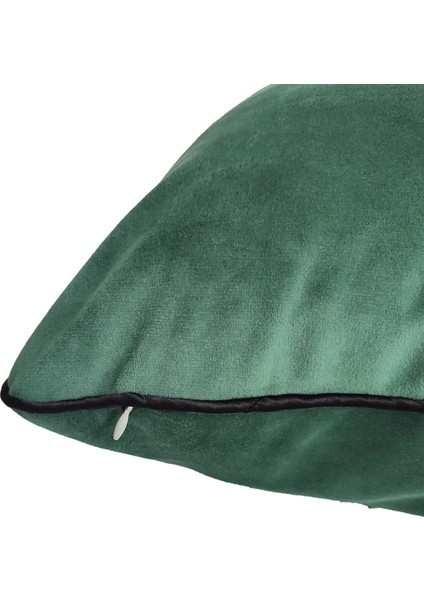 Biyeli Kırlent Yastık Kılıfı Zümrüt Yeşili 44 x 44 cm modelleri