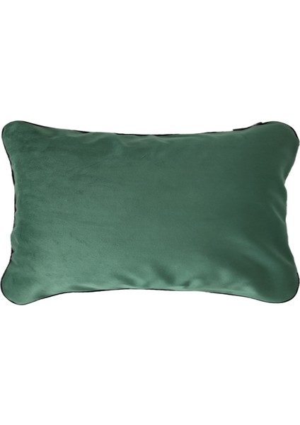 Biyeli Kırlent Yastık Kılıfı Zümrüt Yeşili 50 x 30 cm