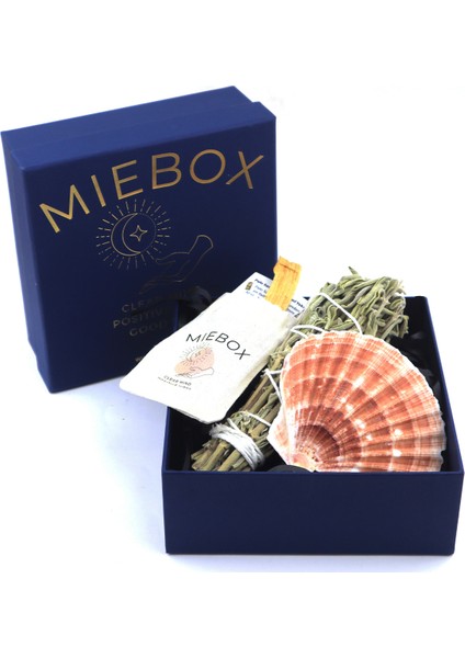 MIEBOX Enerji Başlangıç Seti: Palo Santo Tütsü -Maximus Deniz Kabuğu- Adaçayı Tütsü Demeti