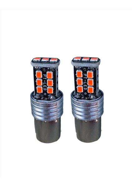 Kırmızı Çift Duy 15 LED Stop,sinyal, Geri Vites Ampulü 1016 Tip