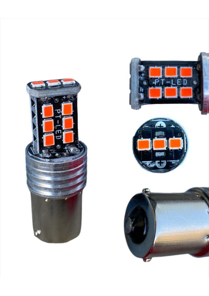 Kırmızı Çift Duy 15 LED Stop,sinyal, Geri Vites Ampulü 1016 Tip