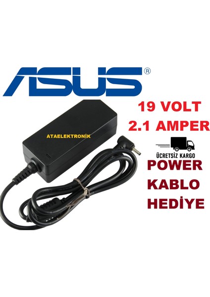 Ata Elektronik Asus Uyumlu Muadil 2 Yıl Ithalatçı Firma Garantili  19 Volt  2.1 Amper  2.5*0.7mm