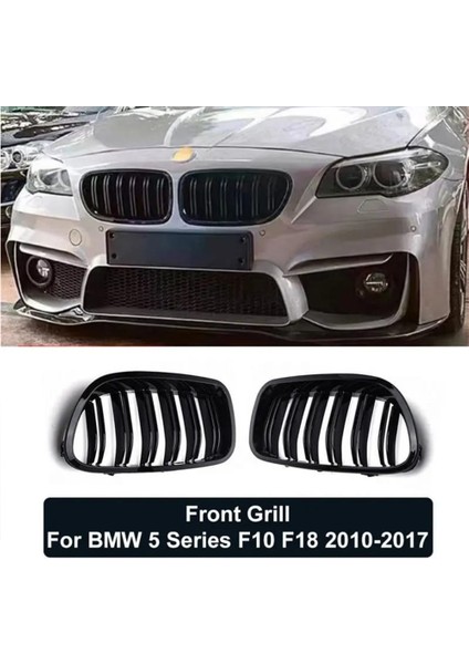 Bmw F10 5 Serisi Ön Panjur Izgara Böbrek Çift Kanal 2010 - 2017 Arası Piano Black  1. Kalite -Caraks