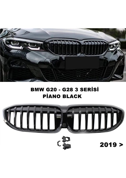 Bmw G20 3 Serisi Spor Ön Panjur Izgara Böbrek Piano Black 2019 Sonrası 1. Kalite - Caraks