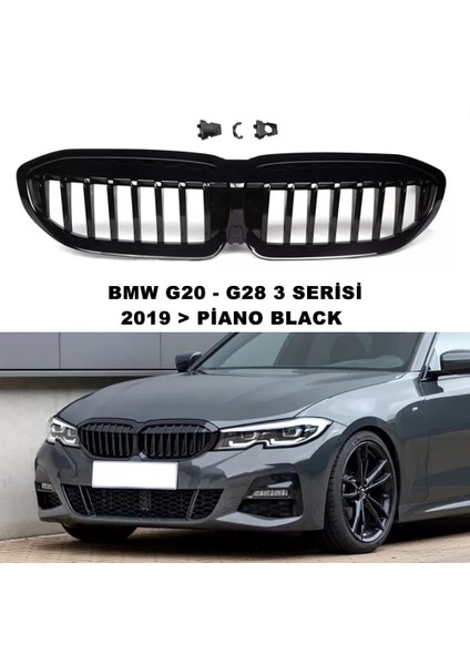 Bmw G20 3 Serisi Spor Ön Panjur Izgara Böbrek Piano Black 2019 Sonrası 1. Kalite - Caraks