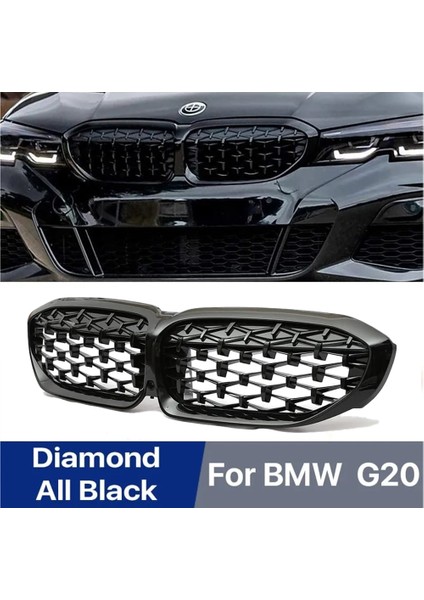 Bmw G28 3 Serisi Diamond Ön Panjur Izgara Böbrek Piano Black 2019 Sonrası 1. Kalite - Caraks